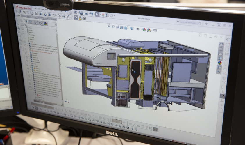 technical drawing of a motorhome