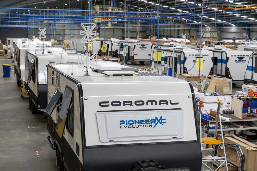 Coromal caravan factory production warehouse